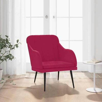 Fauteuil 63x76x80 cm fluweel wijnrood
