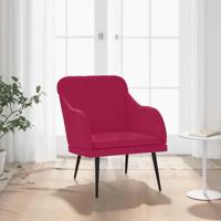Fauteuil 63x76x80 cm fluweel wijnrood - thumbnail