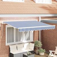 VidaXL Vervangingsdoek voor zonnescherm blauw en wit 280 x 195 cm - thumbnail