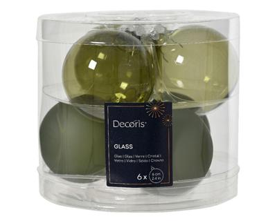 Kerstballen glas d6 cm rsmrn 6st Decoris - Decoris