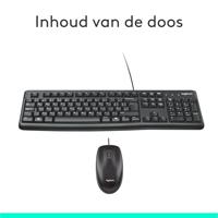 Logitech MK120 Set met toetsenbord en muis USB Spatwaterdicht QWERTY, US-Engels Zwart - thumbnail