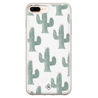 iPhone 8 Plus/7 Plus siliconen telefoonhoesje - Cactus print