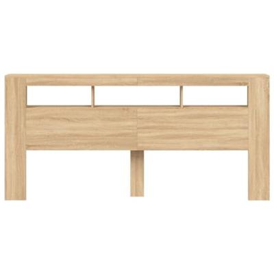 Hoofdbord met LED 220x18,5x103,5 cm bewerkt hout sonoma eiken