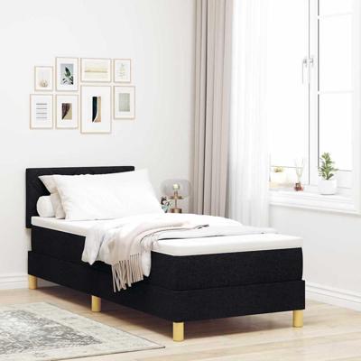 Boxspring Bed met Matras & LED Zwart 80x200 cm Stof