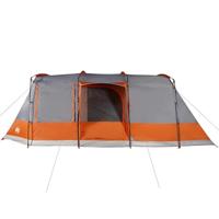 Tunneltent 4-persoons waterdicht grijs en oranje - thumbnail