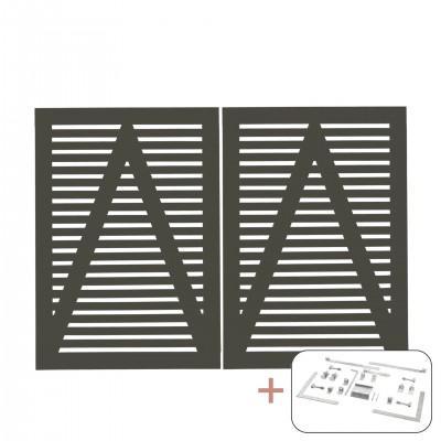 Ombergrijs Houten Dubbele Tuinpoort Tokyo 200 x 140 CM