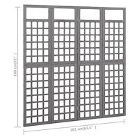 Kamerscherm/trellis met 4 panelen161x180 cm vurenhout grijs - thumbnail