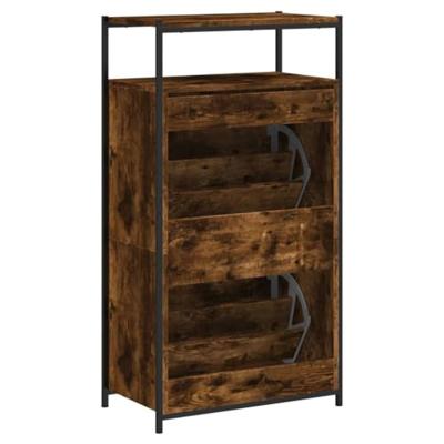 VidaXL Schoenenkast 60x34x112 cm bewerkt hout gerookt eikenkleurig