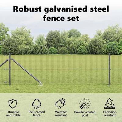 VidaXL Afrasteringspaal grijs 10 x 0,8 m (25 x 25 mm gaas)