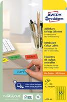 Etiket Avery Zweckform L4793-20 38.1x21.2mm geel 1300 etiketten - thumbnail