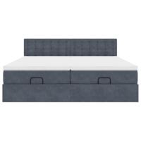 Ottoman bed met matrassen 200x200cm fluweel donkergrijs - thumbnail