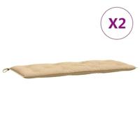 Tuinbankkussens 2 st 120x50x7 cm stof gemleerd beige - thumbnail