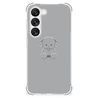 Samsung Galaxy S23 Stevig | Bumper Hoesje | Grijs Baby Olifant