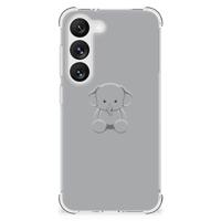 Samsung Galaxy S23 Stevig | Bumper Hoesje | Grijs Baby Olifant - thumbnail