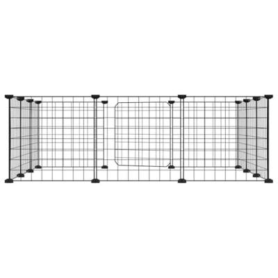 VidaXL Huisdierkooi met 12 panelen en deur, zwart 35x35 cm staal VidaXL Huisdierkooi met 12 panelen en deur, zwart 35x35 cm staal