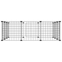 VidaXL Huisdierkooi met 12 panelen en deur, zwart 35x35 cm staal - thumbnail