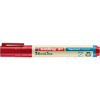 Edding 4-31002 Flipchartmarker 31 EcoLine Ronde punt 1.5 - 3 mm Rood 1 stuk(s) Edding 4-31002 Flipchartmarker 31 EcoLine Ronde punt 1.5 - 3 mm Rood 1 stuk(s)