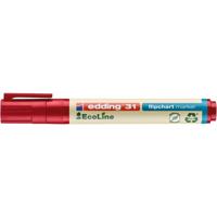 Edding 4-31002 Flipchartmarker 31 EcoLine Ronde punt 1.5 - 3 mm Rood 1 stuk(s) - thumbnail