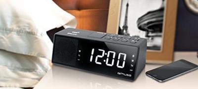 Muse M-172 BT Klokradio met Bluetooth, USB-poort en oplaadfunctie (Bluetooth, NFC, USB, AUX-in, PLL FM-radio, LED-display, 20 zendergeheugen, slaap, snooze) zwart