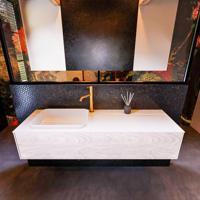 Badkamermeubelset Mondiaz Erin 150 cm met 1 Lade met RIDGE Wastafel Links Talc met 1 kraangat Greeploos Mat Underlayment - thumbnail