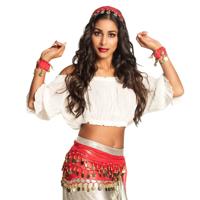 Boland Belly dance set rood, 3dlg. - thumbnail