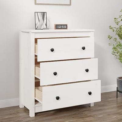Dressoir 70x35x80 cm massief grenenhout wit - thumbnail