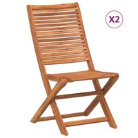 Tuinstoelen inklapbaar 2 st massief acaciahout - thumbnail