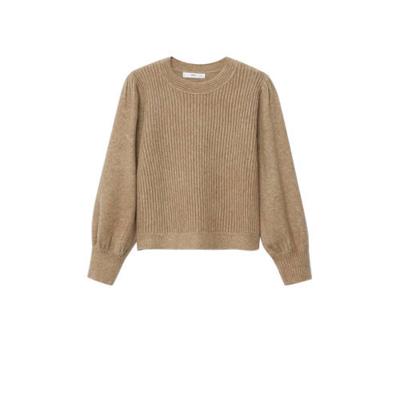 Mango gemêleerde gebreide trui met wol beige Mango gemêleerde gebreide trui met wol beige