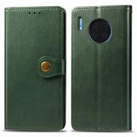 Voor Huawei mate 30 Pro retro effen kleur lederen gesp telefoon geval met Lanyard & fotolijstjes & kaartsleuf & portemonnee & stand functie (groen) - thumbnail