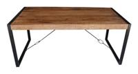 LivingFurn Industriële Eettafel 'Strong' 140 x 80cm, Mangohout en staal - thumbnail