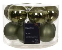 Kerstbal glas d5 cm rosemarijn 12st Decoris - Decoris - thumbnail