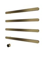 Hotbath &MORE set van 4 rails RASS80 SOFT SQUARE 80 cm met separate schakelaar en inbouw element Geborsteld Messing PVD (RASS80-4BBP) - thumbnail