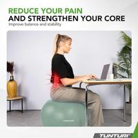 Tunturi Anti Burst Fitness bal met Pomp | Yoga bal 55 cm | 220 kg gebruikersgewicht | Incl Trainingsapp | Mint - thumbnail