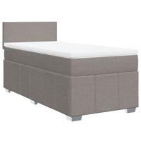 Boxspring met matras stof taupe 200x200 cm - thumbnail