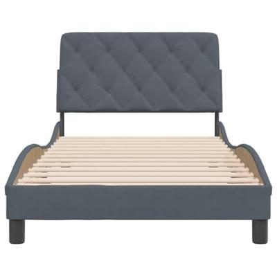 Bedframe zonder matras 100x200 cm fluweel donkergrijs