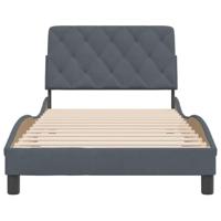 Bedframe zonder matras 100x200 cm fluweel donkergrijs - thumbnail