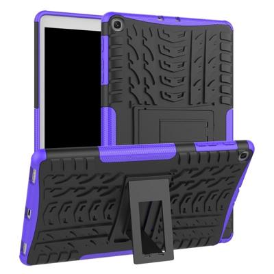 Tire Texture TPU + PC schokbestendig Case voor Galaxy tab A 10 1 2019 T510/T515 met houder (paars) Tire Texture TPU + PC schokbestendig Case voor Galaxy tab A 10 1 2019 T510/T515 met houder (paars)