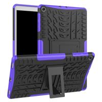 Tire Texture TPU + PC schokbestendig Case voor Galaxy tab A 10 1 2019 T510/T515 met houder (paars) - thumbnail