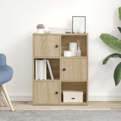 Boekenkast 60x24x76,5 cm bewerkt hout sonoma eikenkleurig