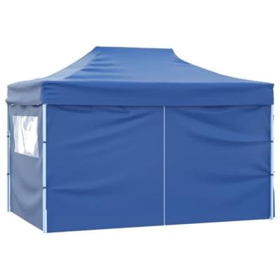 Vouwtent pop-up met 4 zijwanden 3x4,5 m blauw Vouwtent pop-up met 4 zijwanden 3x4,5 m blauw