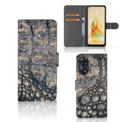 OPPO Reno8 T 4G | Telefoonhoesje | Met pasjeshouder | Krokodillenprint OPPO Reno8 T 4G | Telefoonhoesje | Met pasjeshouder | Krokodillenprint