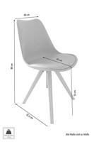 byLIVING 2 stoelen Kira (Wit/eiken) - thumbnail