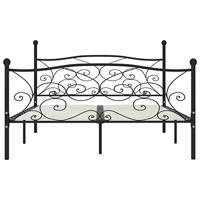 Bedframe met lattenbodem metaal zwart 200x200 cm - thumbnail