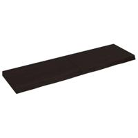 VidaXL Wastafelblad 140x40x(2-6) cm behandeld massief hout donkerbruin - thumbnail