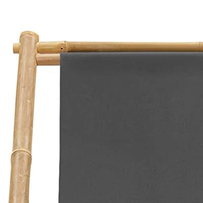 VidaXL Ligstoel bamboe en canvas donkergrijs VidaXL Ligstoel bamboe en canvas donkergrijs