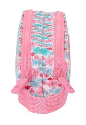 Pennenetui met 2 vakken Moos Flores Multicolour 21 x 8 x 6 cm