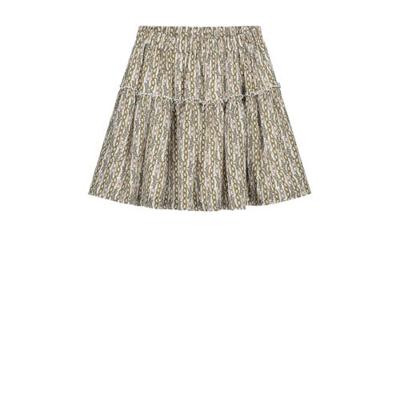 NIK&NIK rok Tory met all over print en ruches ecru/lichtbruin NIK&NIK rok Tory met all over print en ruches ecru/lichtbruin