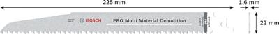 Bosch Professional S1110VF PRO Reciprozaagblad 225mm Multi Material Demolition VE=5 - 2608657610 - thumbnail