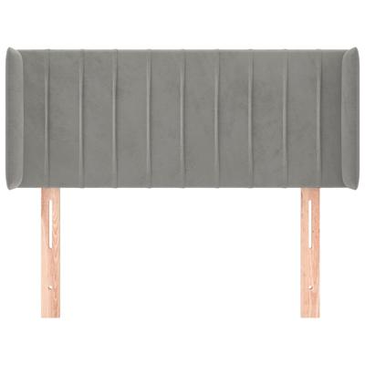Hoofdbord met randen 147x16x118/128 cm fluweel lichtgrijs
