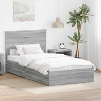 Bedframe met lade Grijs Sonoma 100 x 200 cm Bewerkt hout - thumbnail